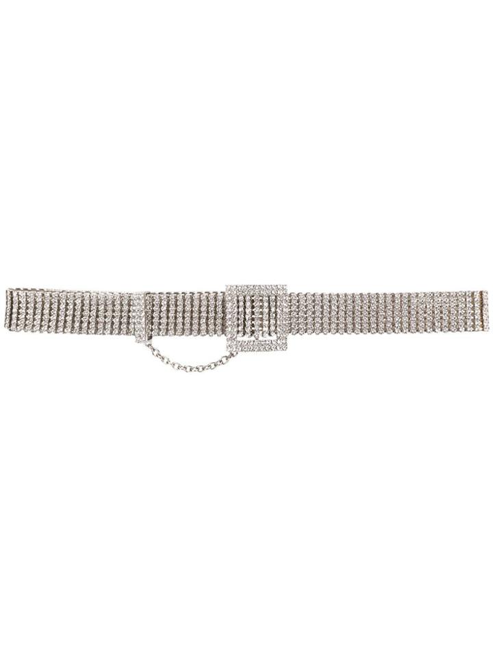 Kate Cate Crystal Embellished Belt - Metallic