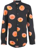 Paul Smith Orange Print Shirt, Men's, Size: Large, Black, Cotton