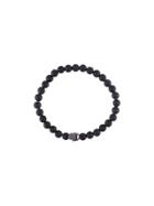 Nialaya Jewelry Beaded Skull Bracelet - Black