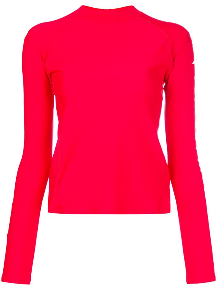Perfect Moment Logo Sleeve Rashguard - Red