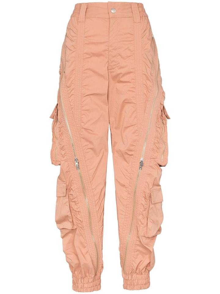Mugler Zip Detail Utility Pocket Cargo Trousers - Neutrals