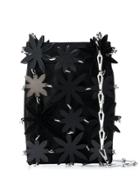 Paco Rabanne Laser-cut Flower Mini Bag - Black