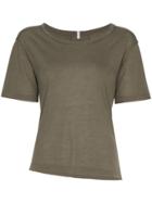 Lot78 Short Sleeve Asymmetric Cashmere Blend Top - Green