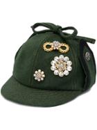 Miu Miu Embellished Cap - Green