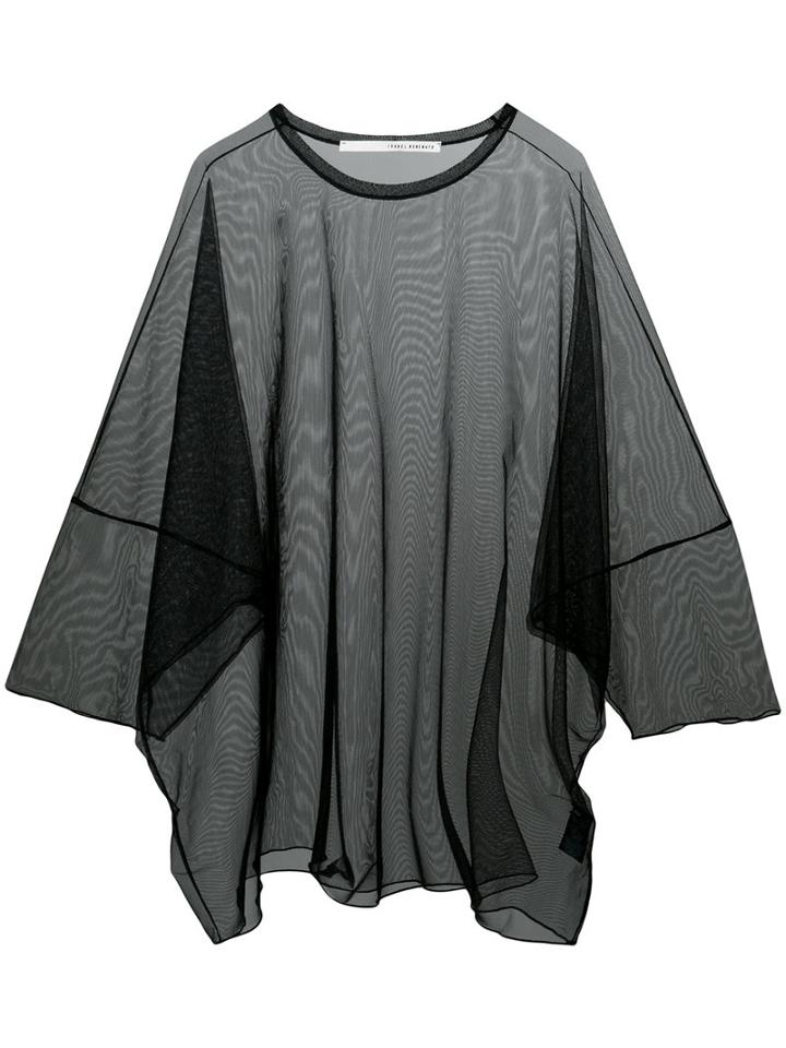 Isabel Benenato - Sheer Loose T-shirt - Women - Polyamide/spandex/elastane - 42, Black, Polyamide/spandex/elastane