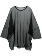 Isabel Benenato - Sheer Loose T-shirt - Women - Polyamide/spandex/elastane - 42, Black, Polyamide/spandex/elastane