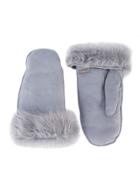 Miu Miu Shearling Lined Mittens - Blue
