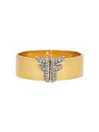 Fendi Crystal Embellished Ff Bracelet - F179a-burattato Gold +vint