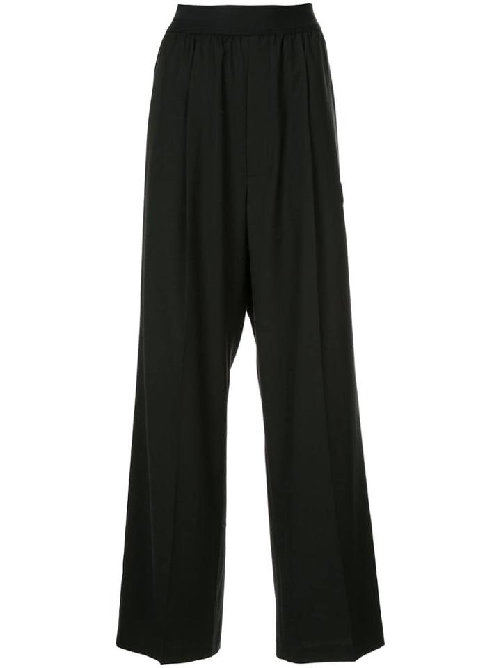 We11done Mid Rise Palazzo Trousers - Black