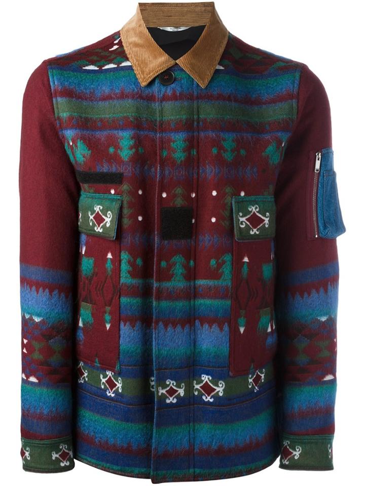 Valentino Geometric Print Jacket - Red