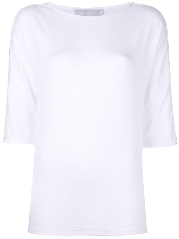 Fabiana Filippi Wide Neck Sweatshirt, Women's, Size: 40, White, Cotton/spandex/elastane