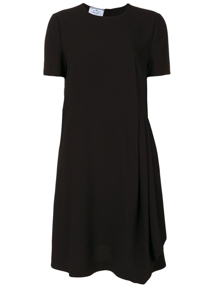 Prada Drape Detail Dress - Black