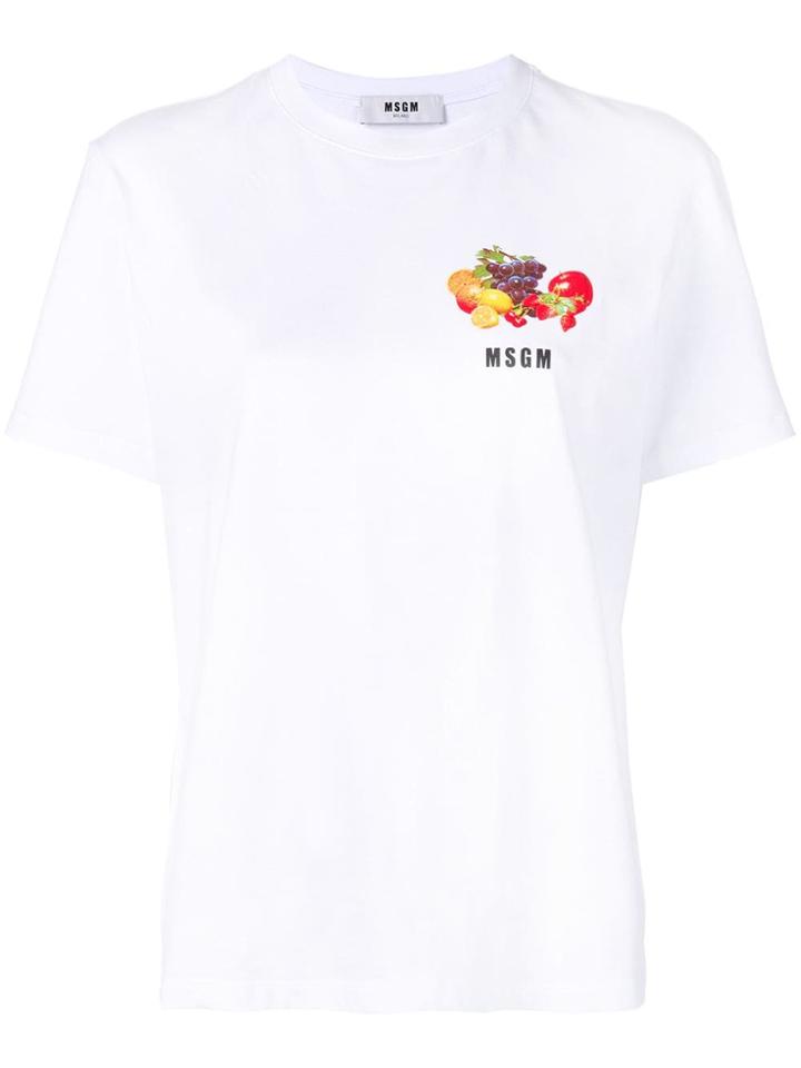 Msgm Chest Logo T-shirt - White