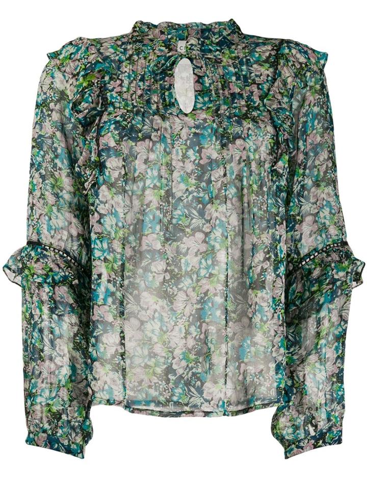 Cecilie Copenhagen Charlize Floral Print Blouse - Blue