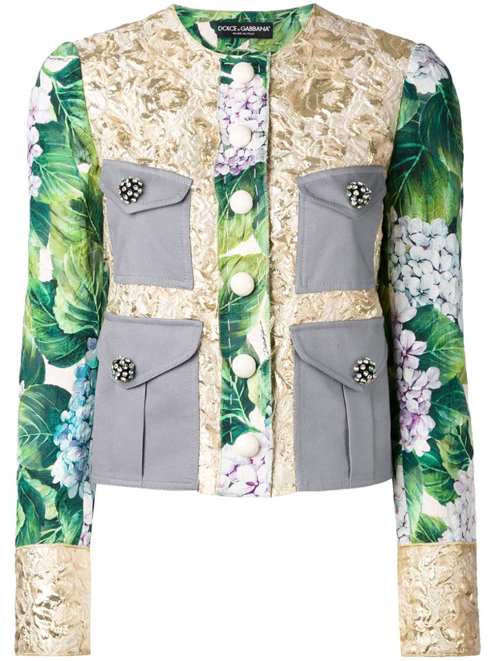 Dolce & Gabbana Hydrangea Print Brocade Jacket - Multicolour