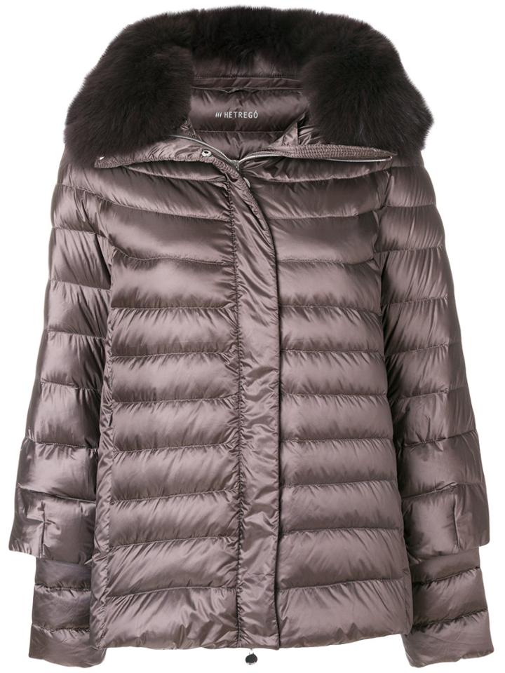 Hetregò Fur Trimmed Padded Jacket - Grey