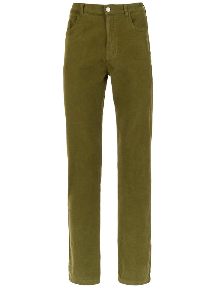Egrey Ribbed Skinny Trousers - Green