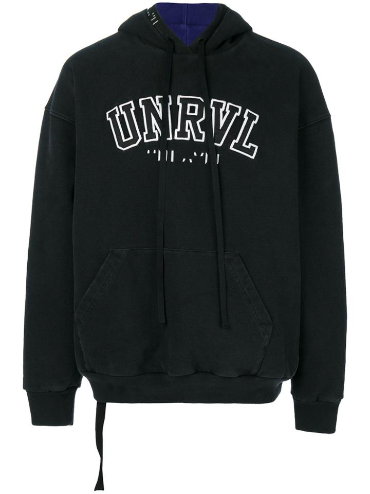 Unravel Project Logo Embroidered Hoodie - Black