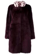 Giambattista Valli Mink Fur Collar Shearling Coat