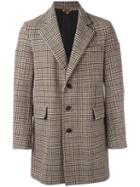 Barena Checked Coat, Men's, Size: 48, Nude/neutrals, Wool/polyamide/cotton/viscose