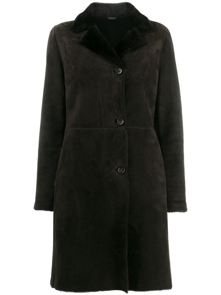 Sinclair Lamb Fur Lined Coar - Brown