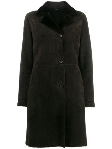 Sinclair Lamb Fur Lined Coar - Brown