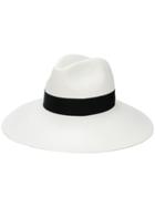 Borsalino Woven Fedora Hat - White