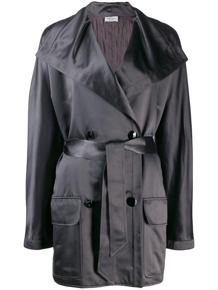 Valentino Pre-owned 1980's Double-breasted Belted Coat - Grey