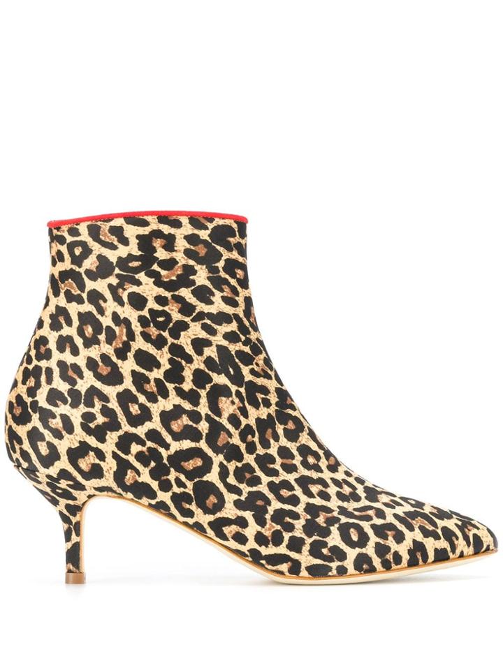 Polly Plume Janis Leopard Print Ankle Boots - Neutrals
