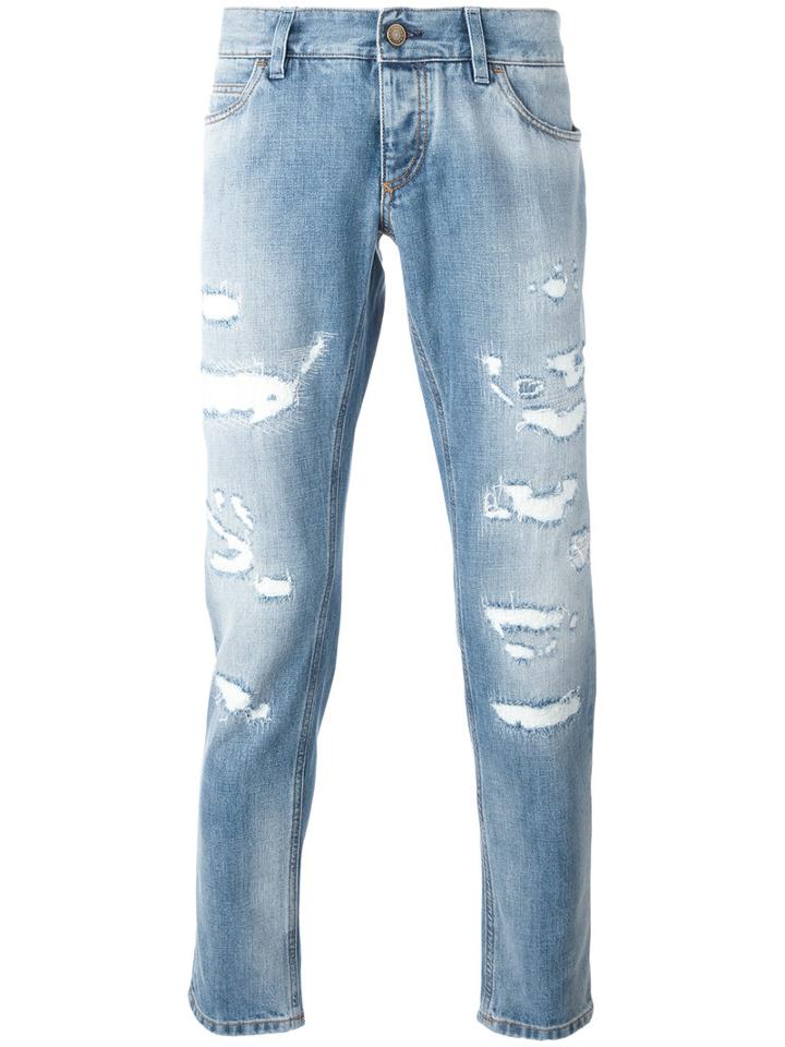 Dolce & Gabbana Slim-fit Jeans, Men's, Size: 48, Blue, Cotton