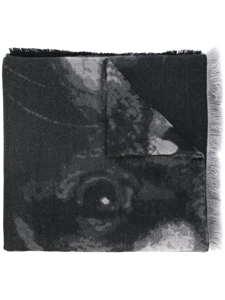 Givenchy Frayed Logo Scarf - Black
