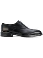 Salvatore Ferragamo Plain Toe Oxford Shoes - Black