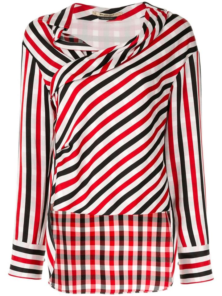 Hellessy Asymmetric Draped Blouse - Multicolour