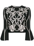 Alexander Mcqueen Baroque Floral Knit Top - Black