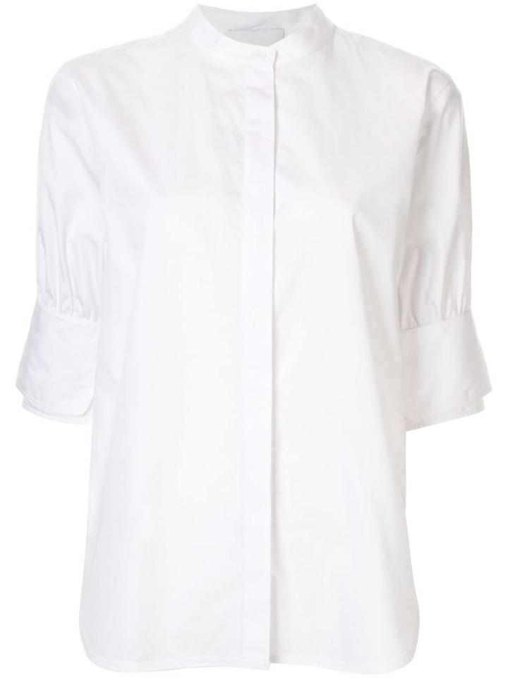 3.1 Phillip Lim Faux Pearl Mandarin Collar Shirt - White