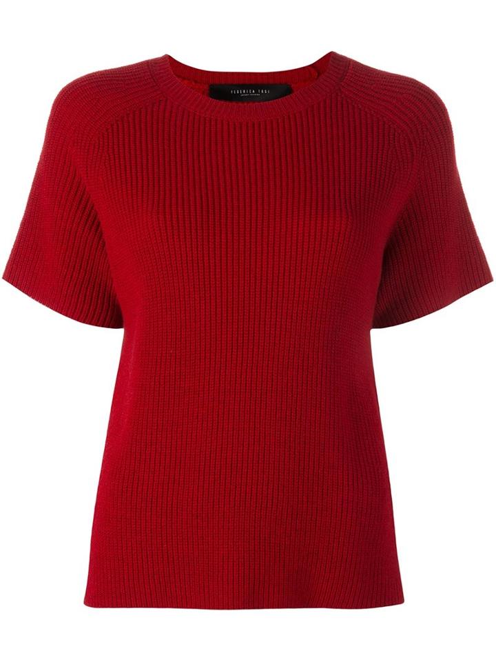 Federica Tosi Ribbed Jumper, Women's, Size: Large, Red, Acrylic/virgin Wool