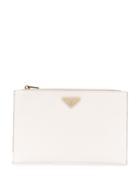 Prada Logo Zip Clutch - White