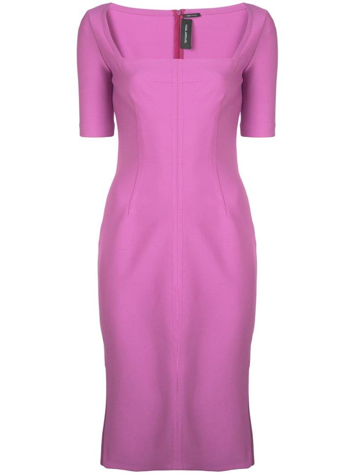 Yigal Azrouel Square Neck Shift Dress - Purple