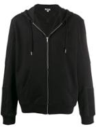 Kenzo Embroidered Logo Zip-up Hooded Jacket - Black