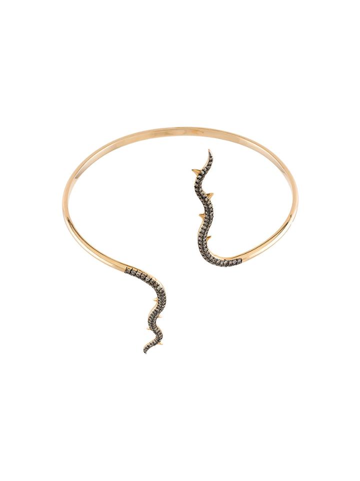 Diane Kordas 18kt Gold And Diamond Horn Cuff - Metallic