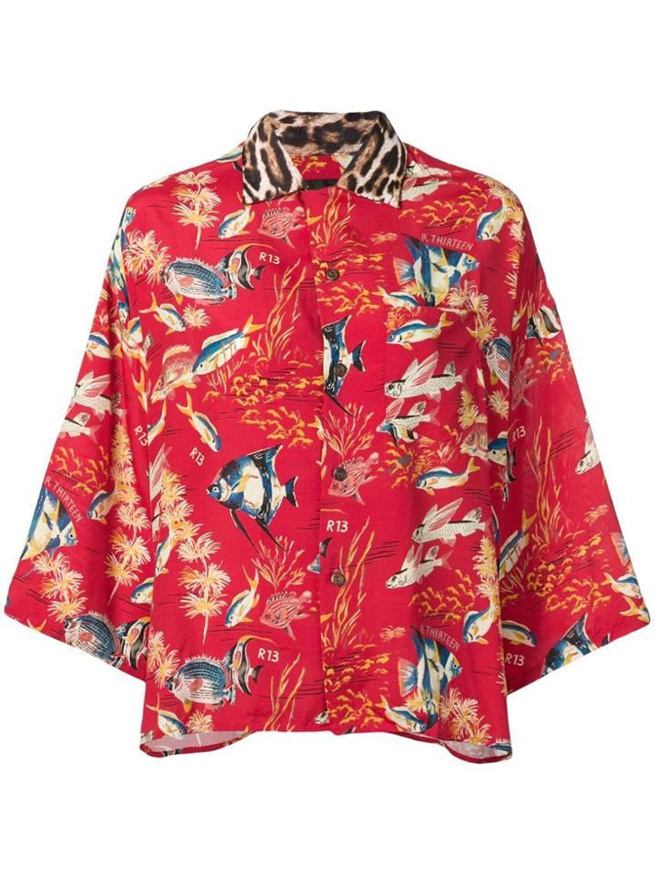 R13 Oversized Hawaiian Shirt - Red