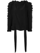 Fendi - Scallop Trim Blouse - Women - Silk/polyester/viscose - 40, Black, Silk/polyester/viscose