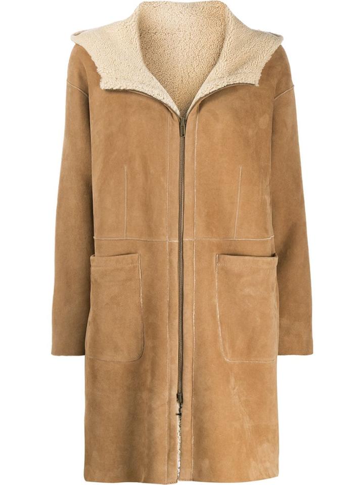 Salvatore Santoro Shearling Lined Coat - Neutrals