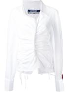 Jacquemus - Long Sleeve Gathered Shirt - Women - Cotton/polyester - 40, White, Cotton/polyester