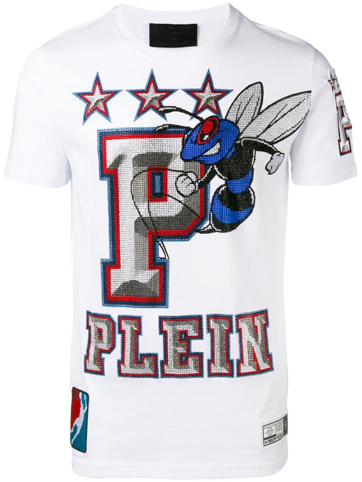 Philipp Plein Graphic Print T-shirt, Men's, Size: Xl, White, Cotton