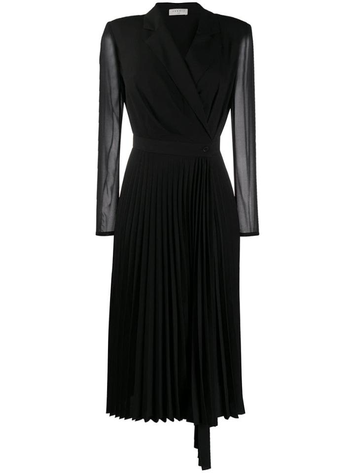 Sandro Paris Longsleeved V-neck Dress - Black