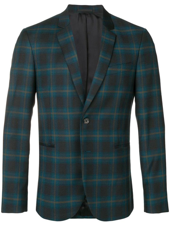 Ps By Paul Smith Plaid Print Blazer - Green