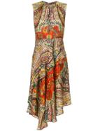 Etro Mixed Print Asymmetrical Hem Dress - Multicolour