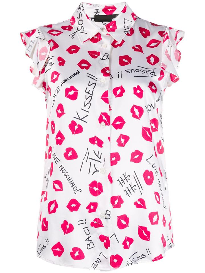 Love Moschino Baci Baci-print Shirt - White