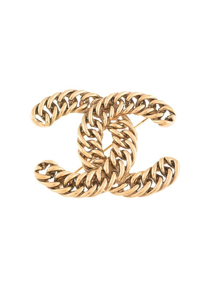 Chanel Pre-owned Chain Cc Brooch - Gold